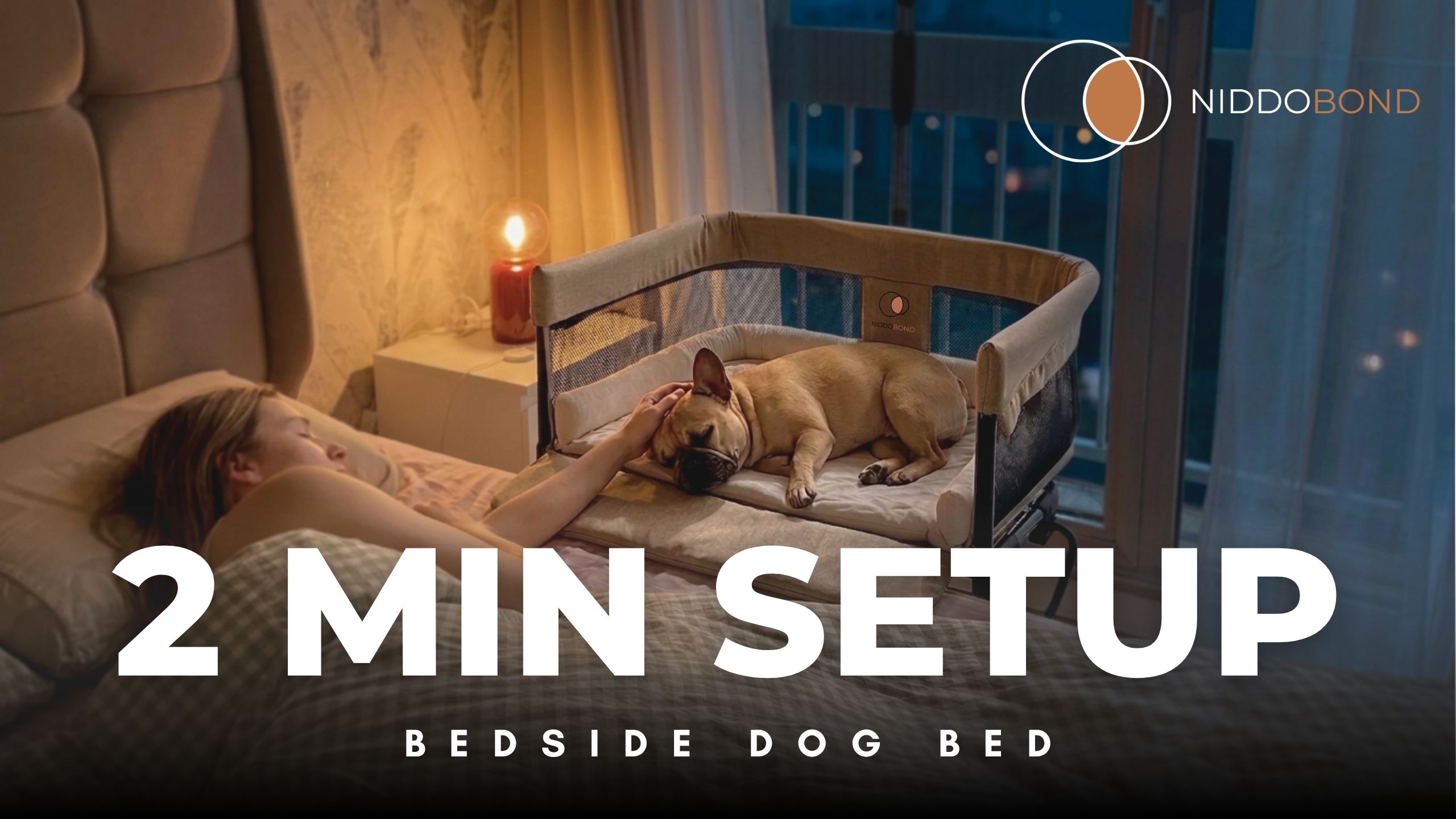 NIDDOBOND bedside dog bed — 2 minute setup
